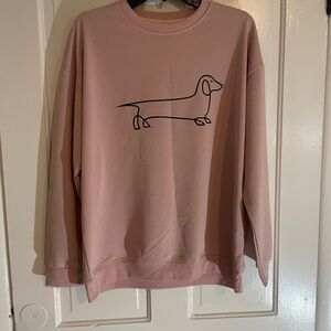 Pink Sweatshirt with Dachshund Design